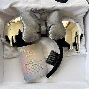 Disney LIMITED EDITION 100th  Minnie Platinum Ear Headband